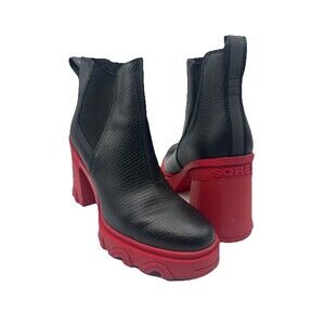 Sorel Brex Waterproof “Cherry Bomb” Chelsea Platform Heeled Lug Boots US 7.5